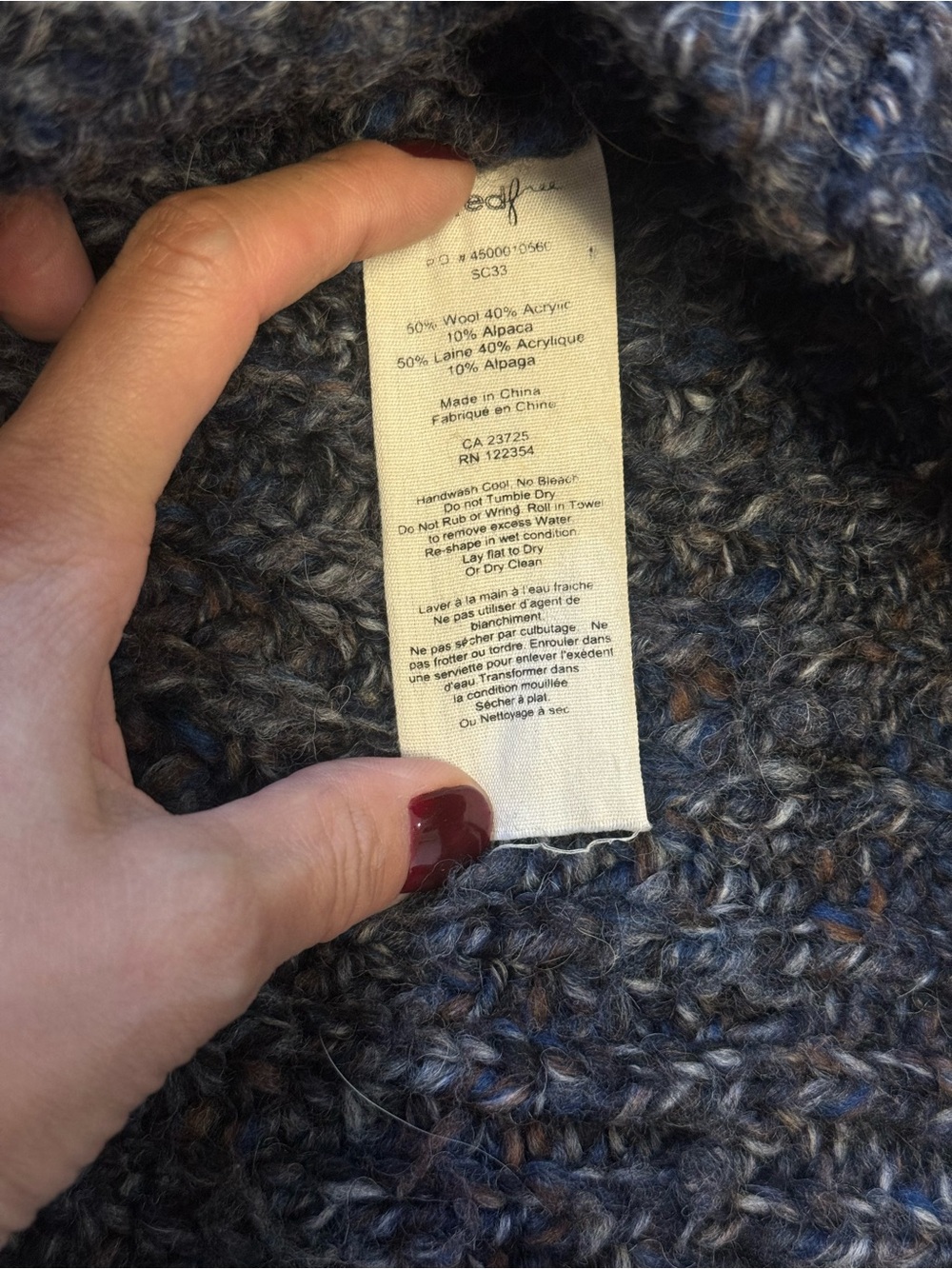 Wilfred Free Wool Alpaca Zip Front Chunky Shaker Knit Sweater Sz.L - Picture 6 of 7